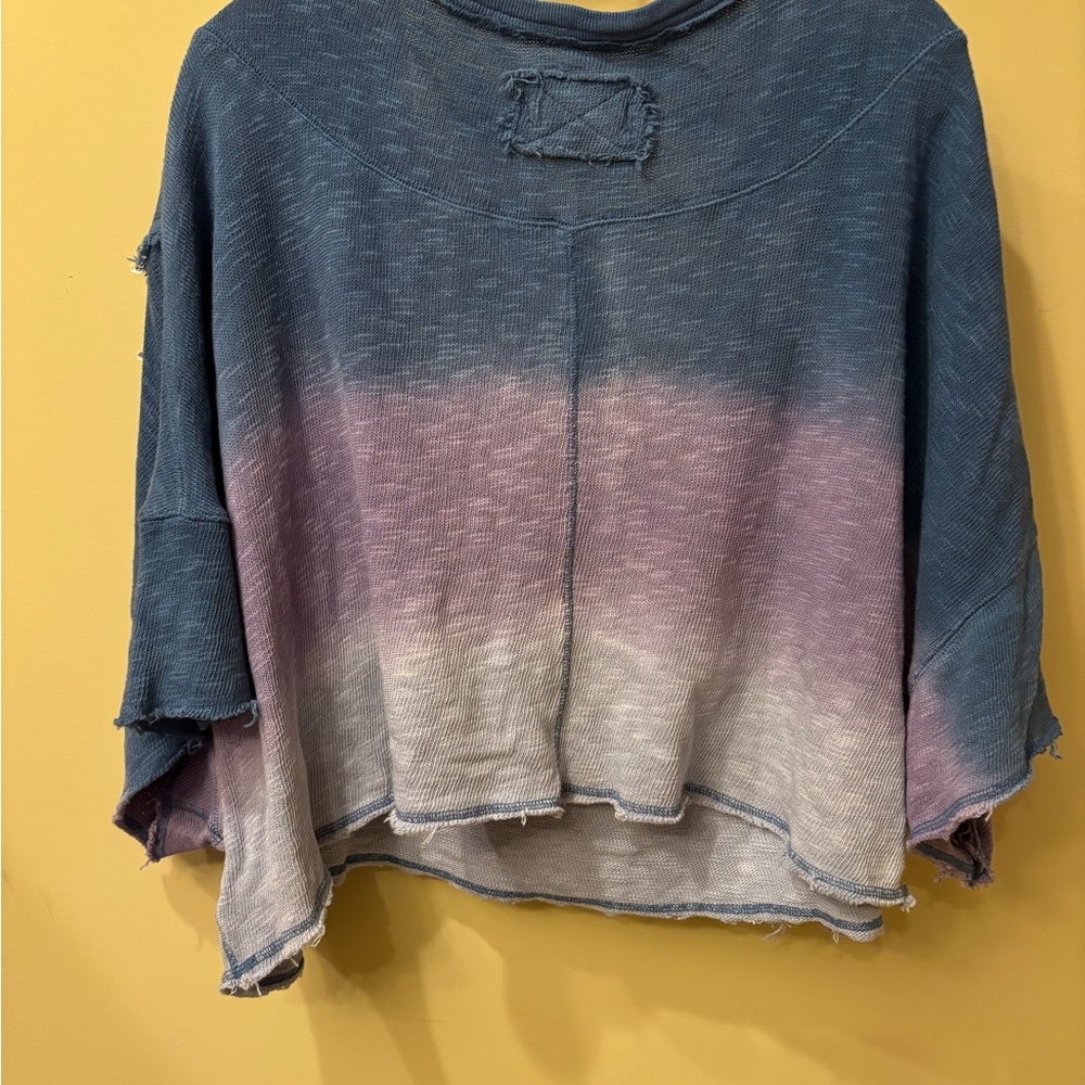 Free People We The Free Ombré Cropped Tee | Size M | Boho Slouchy Top - Picture 3 of 5